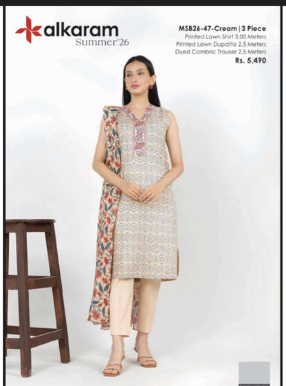 alkaram by taiba noor 3pc lawn