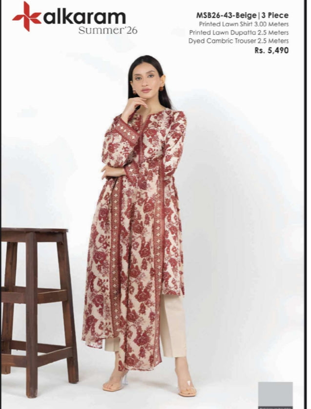 alkaram by taiba noor 3pc lawn