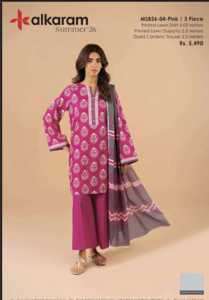 alkaram by taiba noor 3pc lawn
