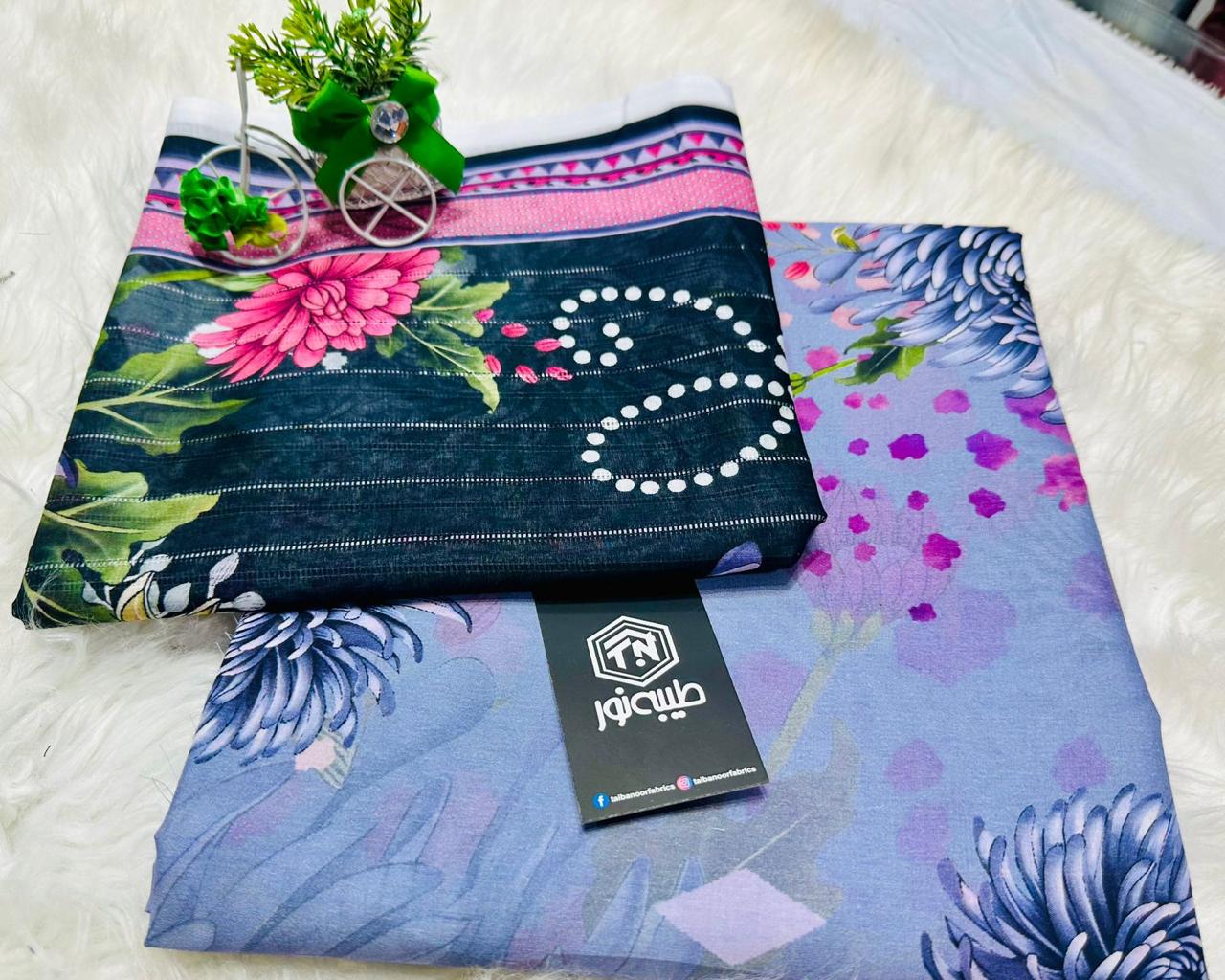 Taiba noor 3pc lawn all over