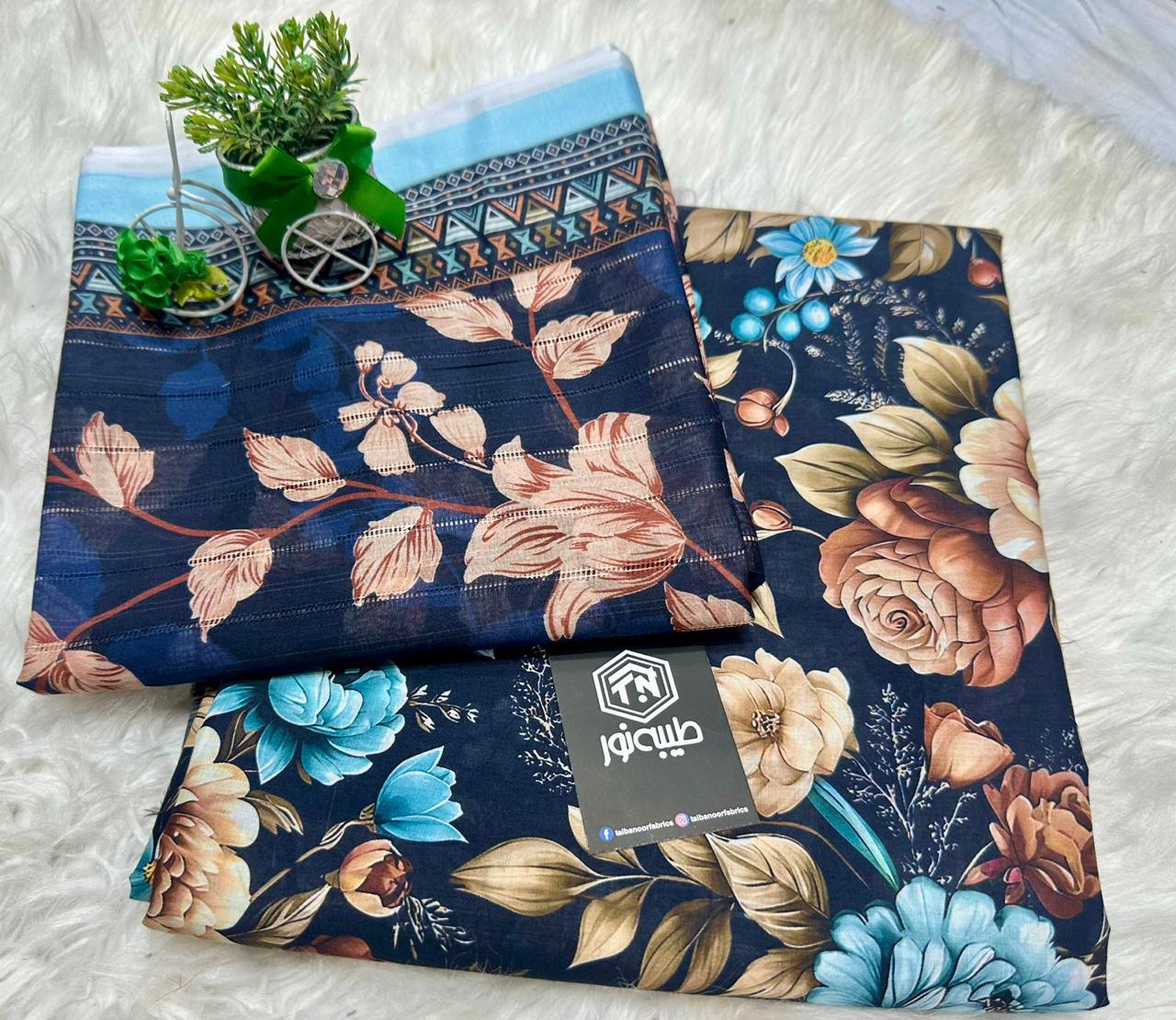 Taiba noor 3pc lawn all over