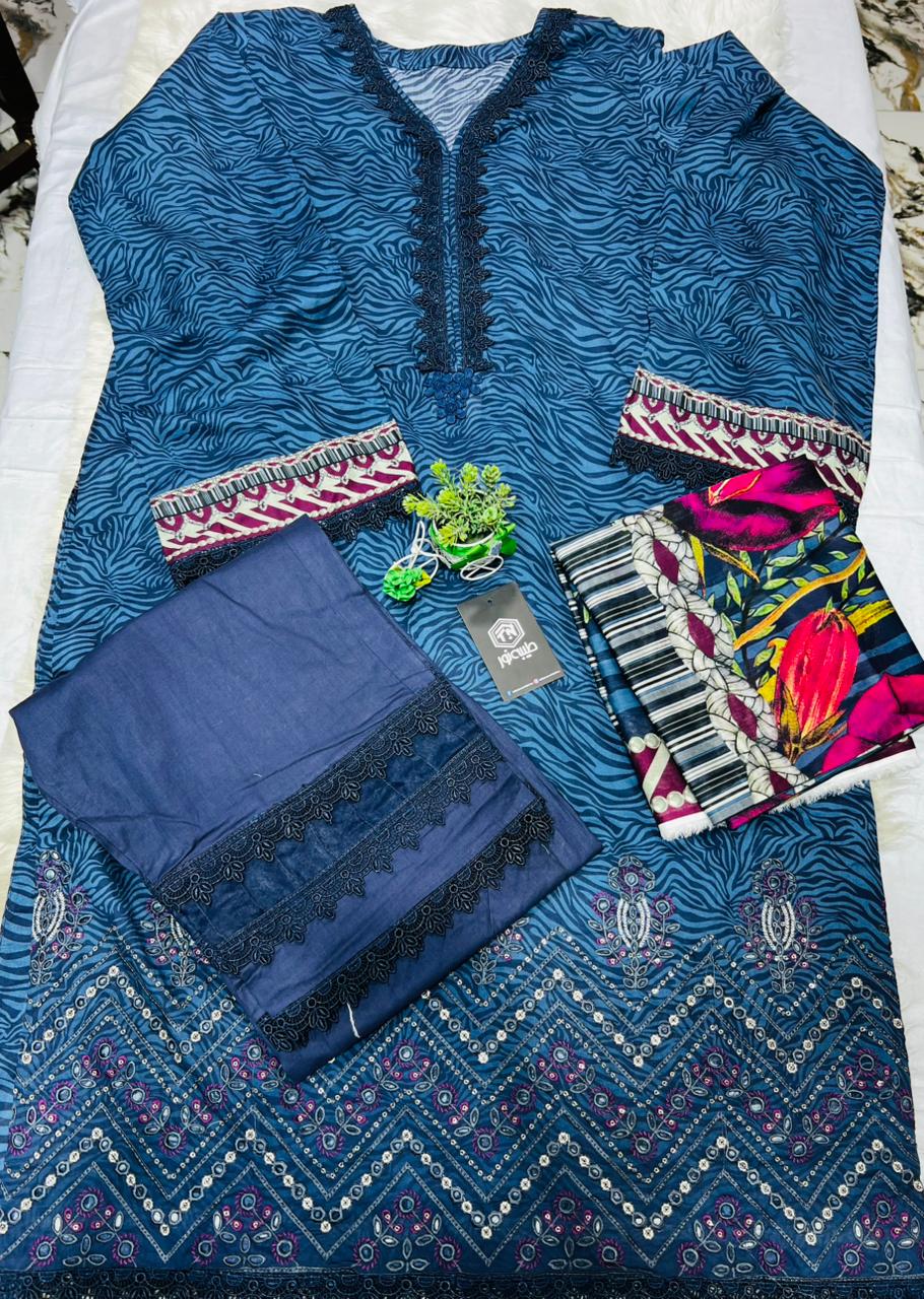 Taiba noor stitche 3pc lawn