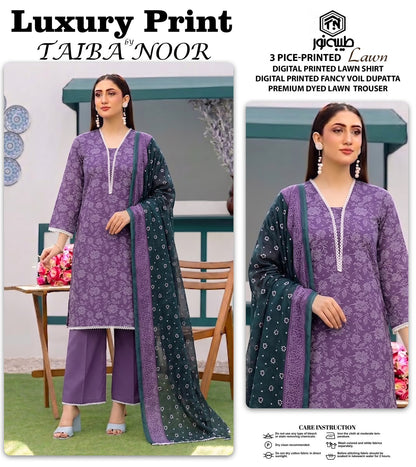 TAIBA NOOR 3PC LAWN PRINTED