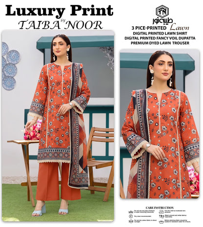 TAIBA NOOR 3PC LAWN PRINTED
