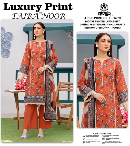 TAIBA NOOR 3PC LAWN PRINTED