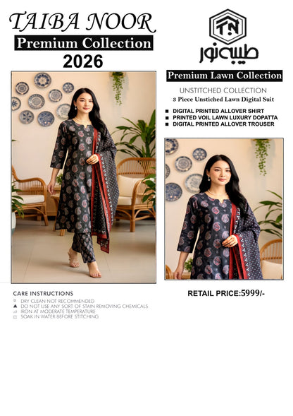 TAIBA NOOR LAWN 3PC ALL OVER