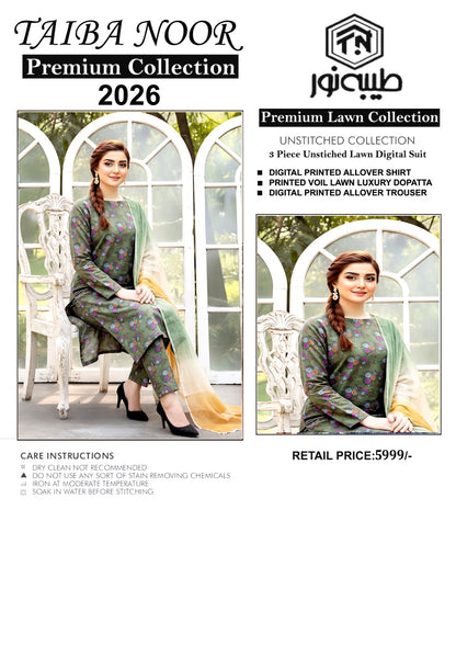 TAIBA NOOR LAWN 3PC ALL OVER