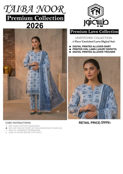 TAIBA NOOR LAWN 3PC ALL OVER