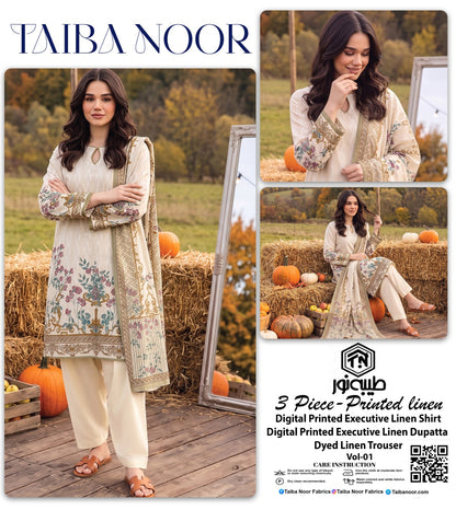 TAIBA NOOR 3PC LINEN