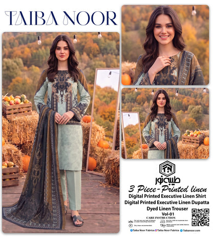 TAIBA NOOR 3PC LINEN