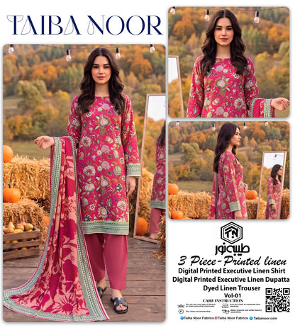 TAIBA NOOR 3PC LINEN