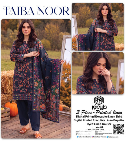 TAIBA NOOR 3PC LINEN