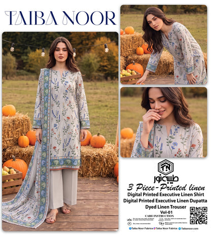 TAIBA NOOR 3PC LINEN