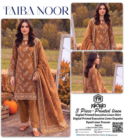 TAIBA NOOR 3PC LINEN