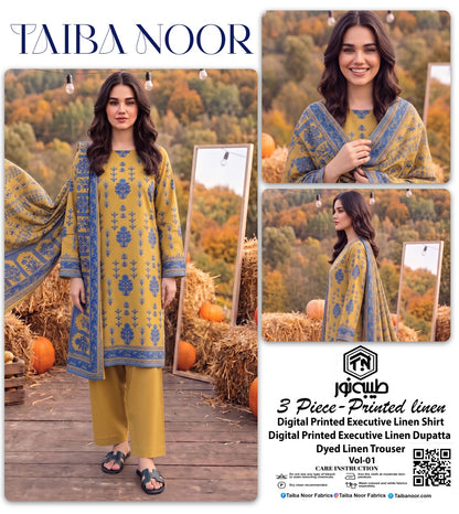 TAIBA NOOR 3PC LINEN
