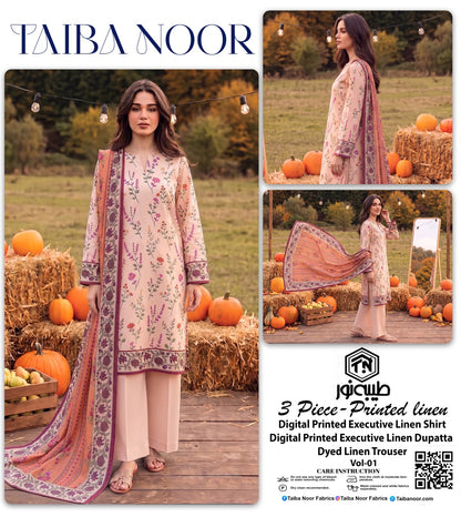 TAIBA NOOR 3PC LINEN