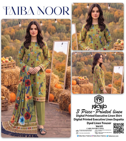 TAIBA NOOR 3PC LINEN