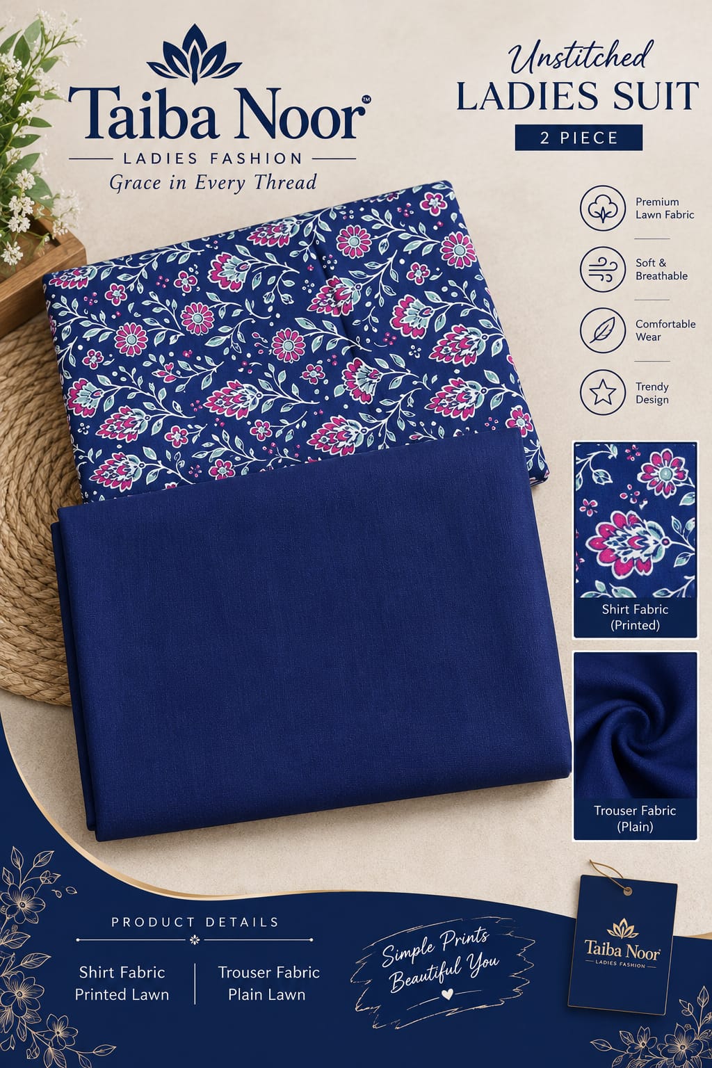 2PC KHADAR BY TAIBA NOOR