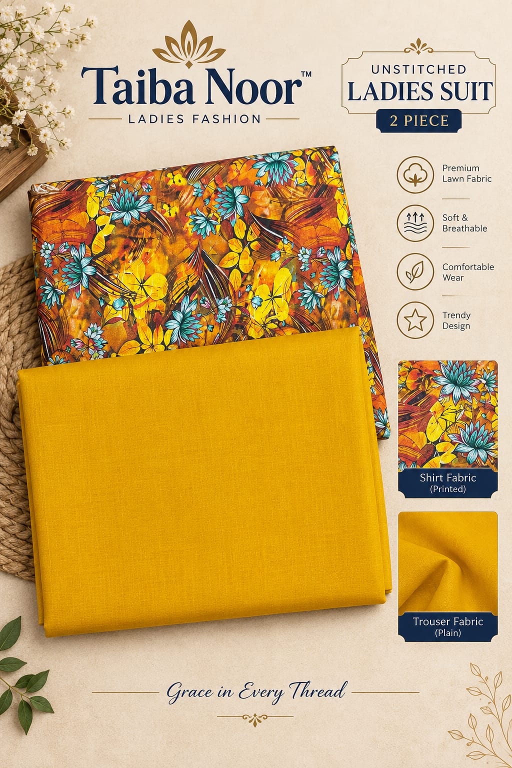 2PC KHADAR BY TAIBA NOOR