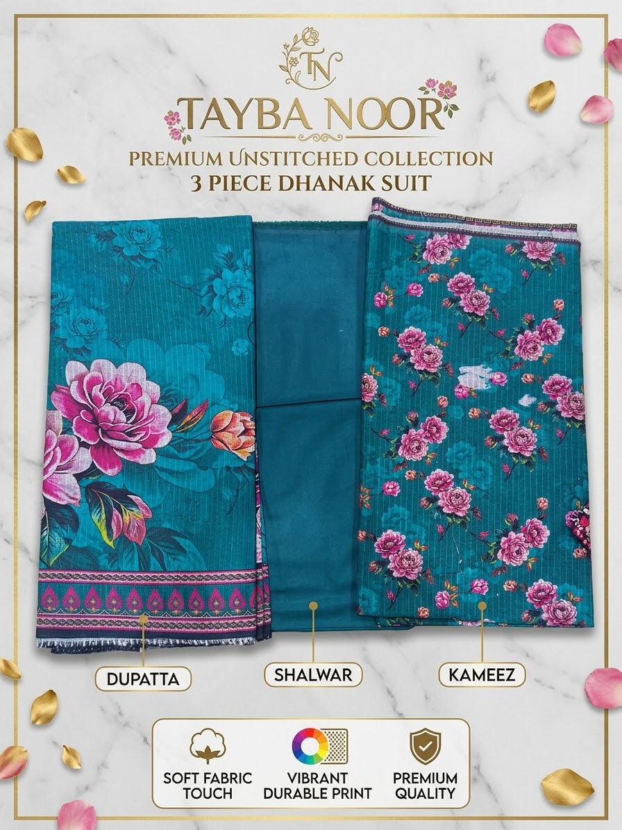 TAIBA NOOR 3PC DHANAK ALL OVER