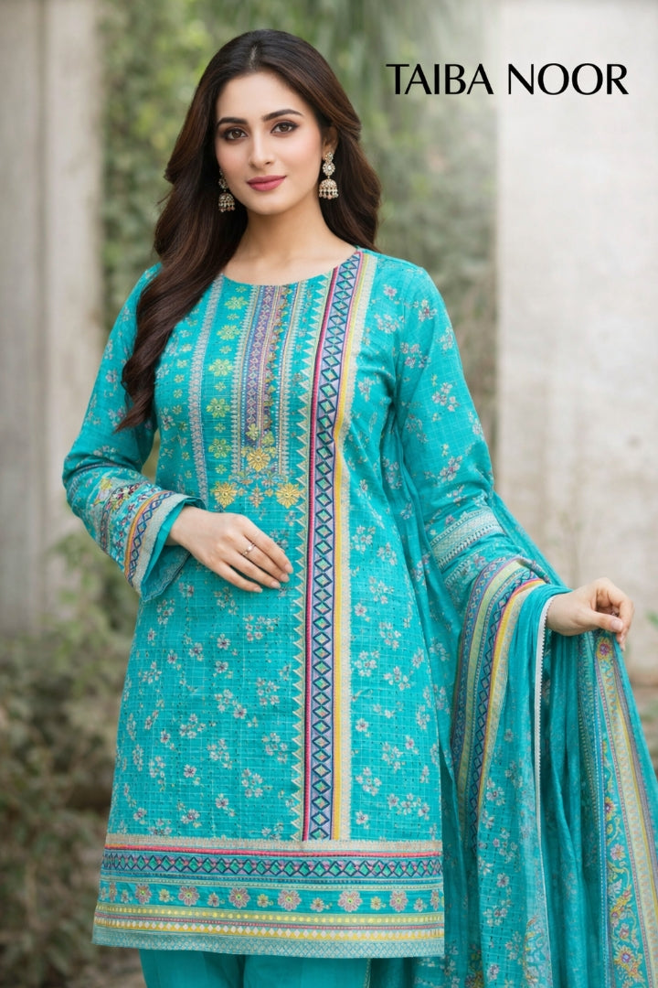 Ego 3pc lawn printed