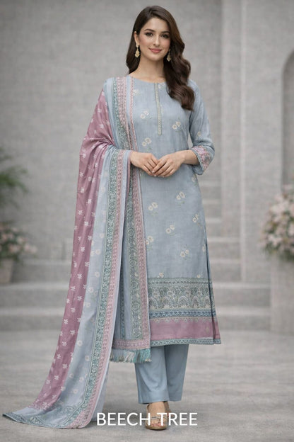 Beech tree by taiba noor 3pc printed Lawn