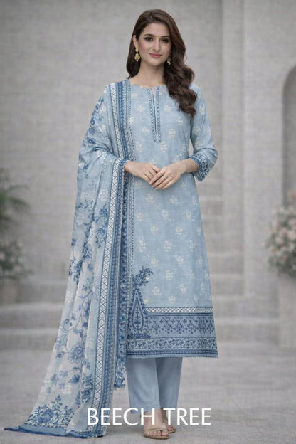 Beech tree by taiba noor 3pc printed Lawn