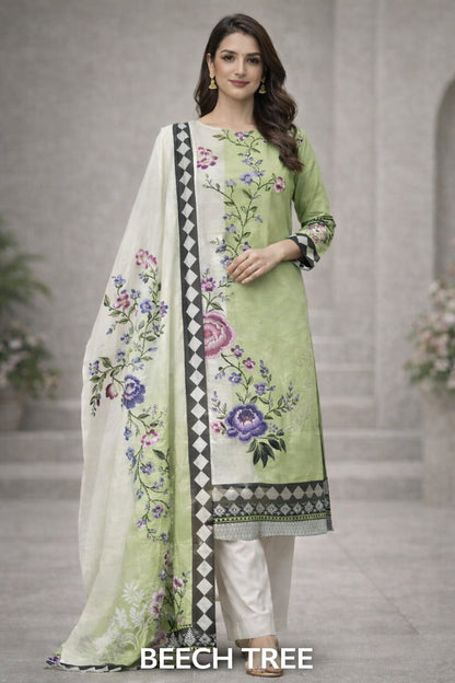 Beech tree by taiba noor 3pc printed Lawn