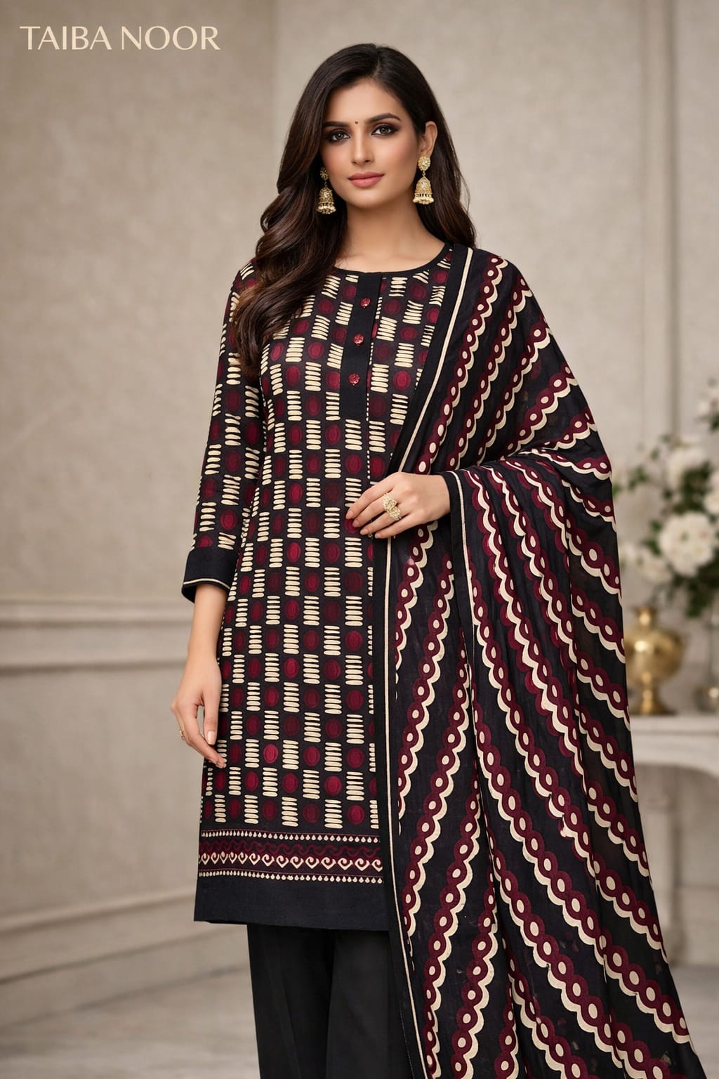 Ego 3pc lawn printed